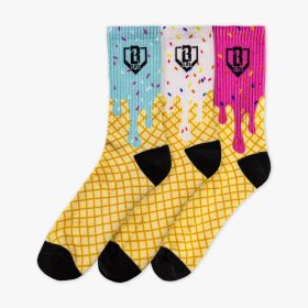 Baseball Lifestyle 3pk Cotton Candy Ice Cream Performance Socks