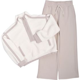 Sola Girls Girls' Sherpa Pullover and Wideleg Pant Set