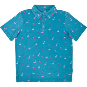 Aeroline Boys' Blue Famingo and Cherry Printed Polo
