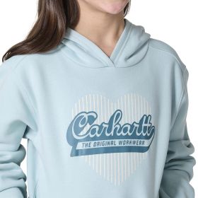 Carhartt Girl's Blue Haze Long Sleeve Heart Logo Sweatshirt