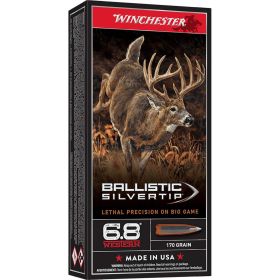 Winchester 6.8 Western Ballistic Silvertip 170-Grain Rifle Ammunition