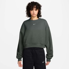 Nike Women's Studio Fleece Midweight Oversized Crop Crew Neck Sweatshirt
