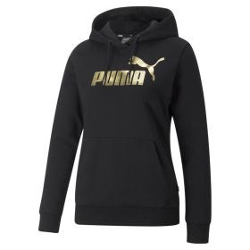 Puma Women's ESS+ Metallic Logo  Hoodie Fleece Athletic Apparel