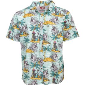 Canada Weather Gear Men's Laid Back Skeleton Perforated Print Poly Woven Shirt