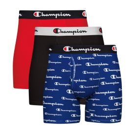 Champion Men's Cotton Stretch Print Boxer Briefs