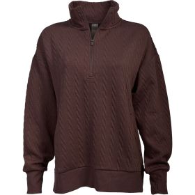 Harmony & Blnce Women's Cable Jacquard 1/4 Zip Fleece