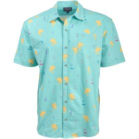 Canyon Creek Men's Golf Palm Tree Performance Stretch Woven Shirt