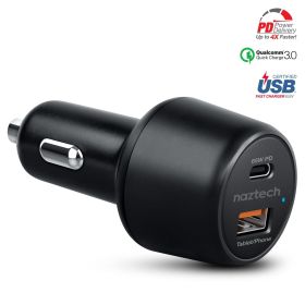 Naztech SpeedMax65 65W USB-C PD + USB  Laptop Car Charger with Quick Charge 3.0