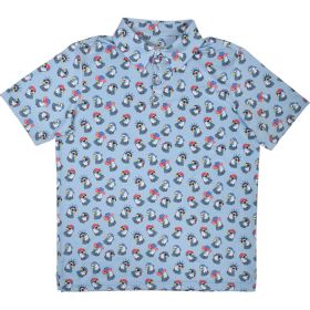 Aeroline Boys' Blue American Eagle Americana Printed Polo