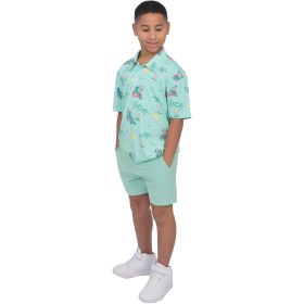 Aeroline Boys' Green Sea Monster Printed Polo