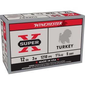 Winchester 12 Gauge Super X Turkey Shotshells, 3" 1-7/8 oz #5 Shot (10-Count)