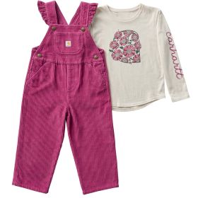 Carhartt Girl's Toddler 2-Piece Long Sleeve T-shirt & Corduroy Overall Set