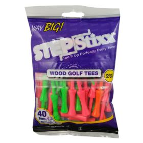 Spl Int'l Golf Tee 2-3/4" 40 Count Mix Way Big STEPSTIXX