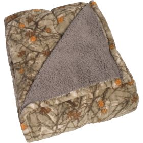 Canyon Creek Tan Woodlands Camo Sherpa-Lined Blanket