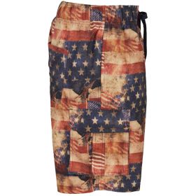 Canyon Creek Men's We Trust Americana 9" Inseam Swim Trunk with Cargo Pocket