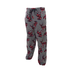 Canyon Creek Men's Black/White Plaid With Animals Lounge Pants