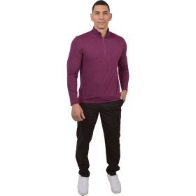 Bison Ridge Men's Evergreen 2Tone Heather 1/4 Zip