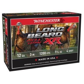 Winchester Long Beard XR Shot-Lok 12 Gauge 3" 1-3/4oz 4 Shot Ammo - 10 Rounds
