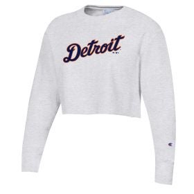 Champion Women's Detroit Tigers Cropped Crewneck Sweatshirt