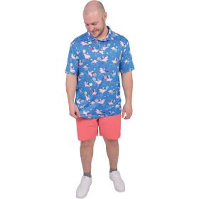 Aeroline Men's Short Sleeve Pickleball Flamingo Polo
