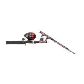 Profishiency USA Flag Travel Spincast Combo
