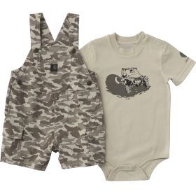 Carhartt Infant Boys' 2-Piece Short Sleeve Bodysuit & Camo Cargo Pocket Shortall Set