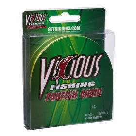 Vicious Fishing Panfish Hi-Vis Yellow Braided Fishing Line - 5 lb Test