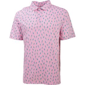 Aeroline Men's Pink Parrot Printed Polo