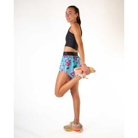 Chicknlegs Women's Blue Flamingo 4" Split Shorts