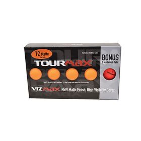 TourMax Vizmax Orange Golf Balls with Bonus Sleeve - 12-Pack