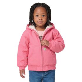 Carhartt Girl's Toddler Pink Lemonade Canvas Insulated Hooded Active Jac