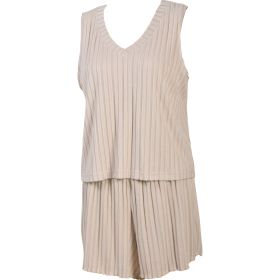 Embrace Your Love Women's Nacreous Clouds Brushed Rib V-Neck Tank   Short Lounge Set