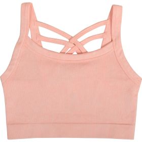 Sola Girls Girls' Stone Wash Ribbed Seamless Strappy Back Bra Tank