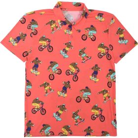 Aeroline Boys' Coral Sasquatch Skate Printed Polo