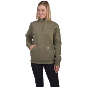 Carhartt Women's Camo Fill Logo Sleeve Quarter-Zip Sweatshirt