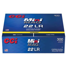 CCI .22 LR Mini-Mag 36 Grain HP Cartridges - 300 Rounds