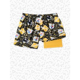 Chubbies Men's The Steelers Game Day Fit NFL Lined Classic Swim Trunk