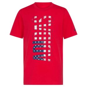 adidas Boys' Short Sleeve Vertical Flag Tee