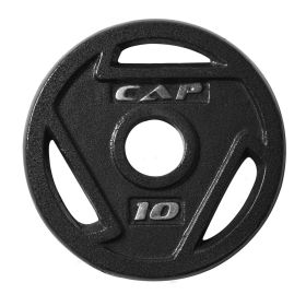 Cap 10 lb. Regular Black Olympic Grip Plate Pack- Set of 4
