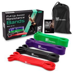 Xprt Fitness Resistance Bands Pull Up Assist Bands Stretching Powerlifting Set of 4
