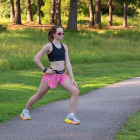 Chicknlegs Women's Pink Bananas 4" Split Shorts