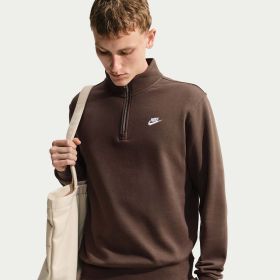 Nike Men's Sportswear Club Fleece 1/2 Pullover - Brown