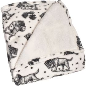 Canyon Creek Dog USA Flag Sherpa-Lined Blanket