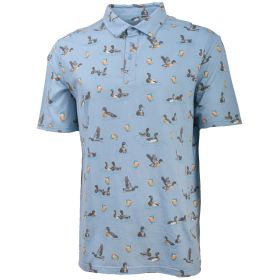 Aeroline Men's Blue Duck Old Fashioned Printed Polo