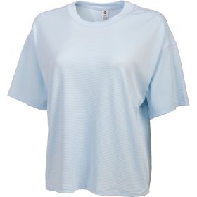 Rbx Women's Jacquard Bubble Mesh Boxy Dropped Shoulder Tee