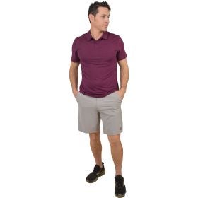 Bison Ridge Men's 2-Tone Heather Blue Ridge Short Sleeve Polo
