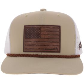 Hooey Libery Roper Tan Leather Trucker Hat