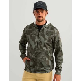 Huk Mens' Coldfront+ KC Printed 1/2 Zip Fleece Hoodie