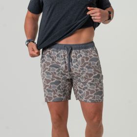 Burlebo Men's Classic Deer Camo Grey Liner Athletic Shorts