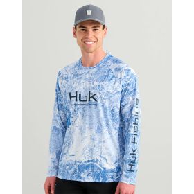 Huk Men's Mossy Oak Pursuit Performance Long Sleeve Crew